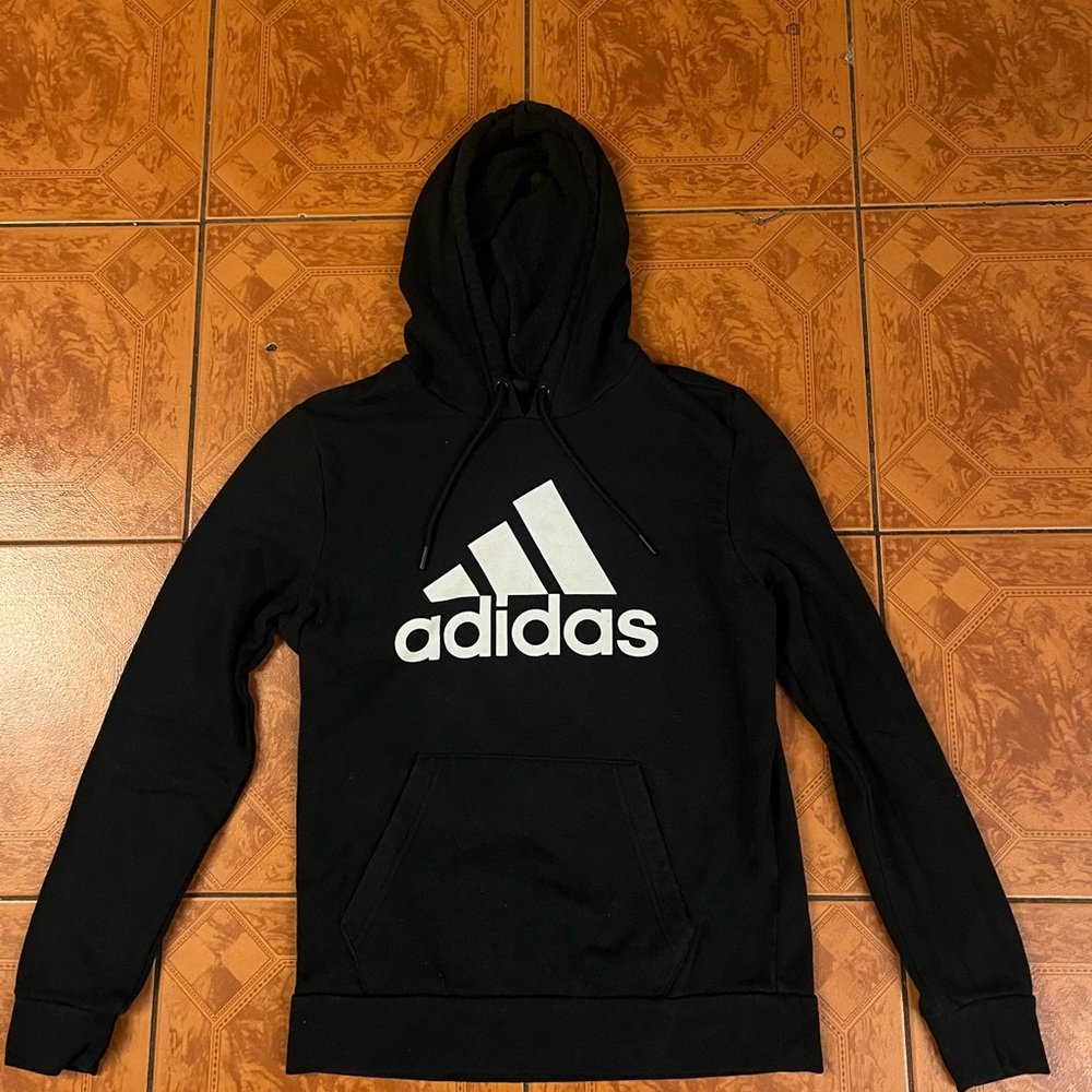 Adidas Black and White Men's Hoodie